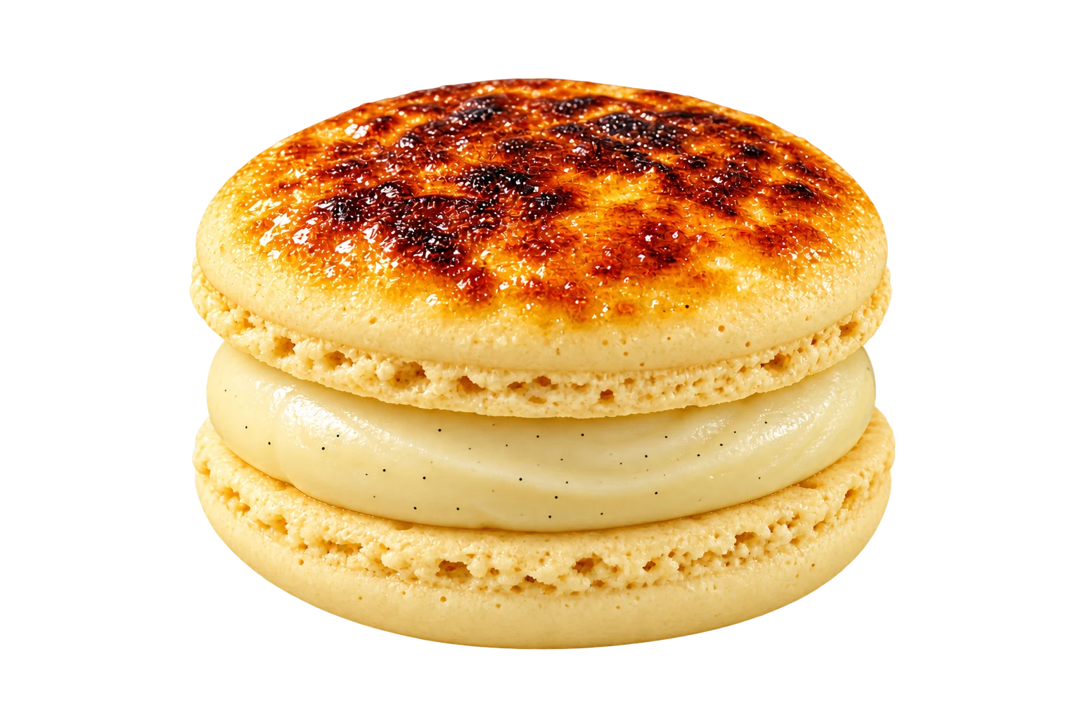 Voorstelling van Crème Brûlée met gebrande vanillesuiker